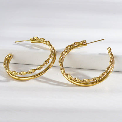 ESME Double Stacked Gold Hoop Earrings