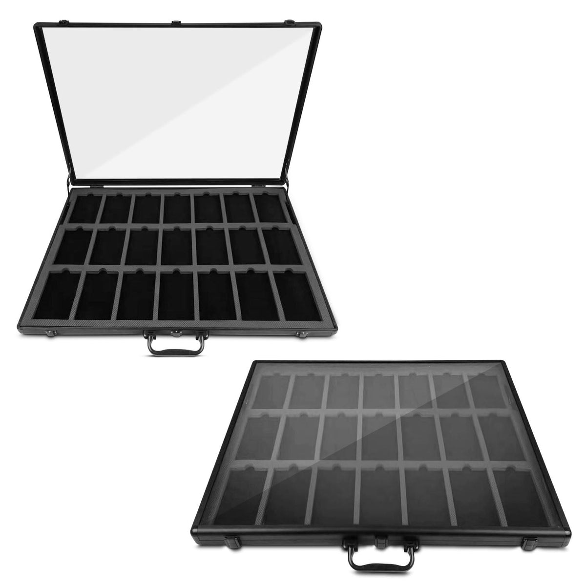 EVORETRO Graded Card Display Case – 21-Slot Secure Showcase