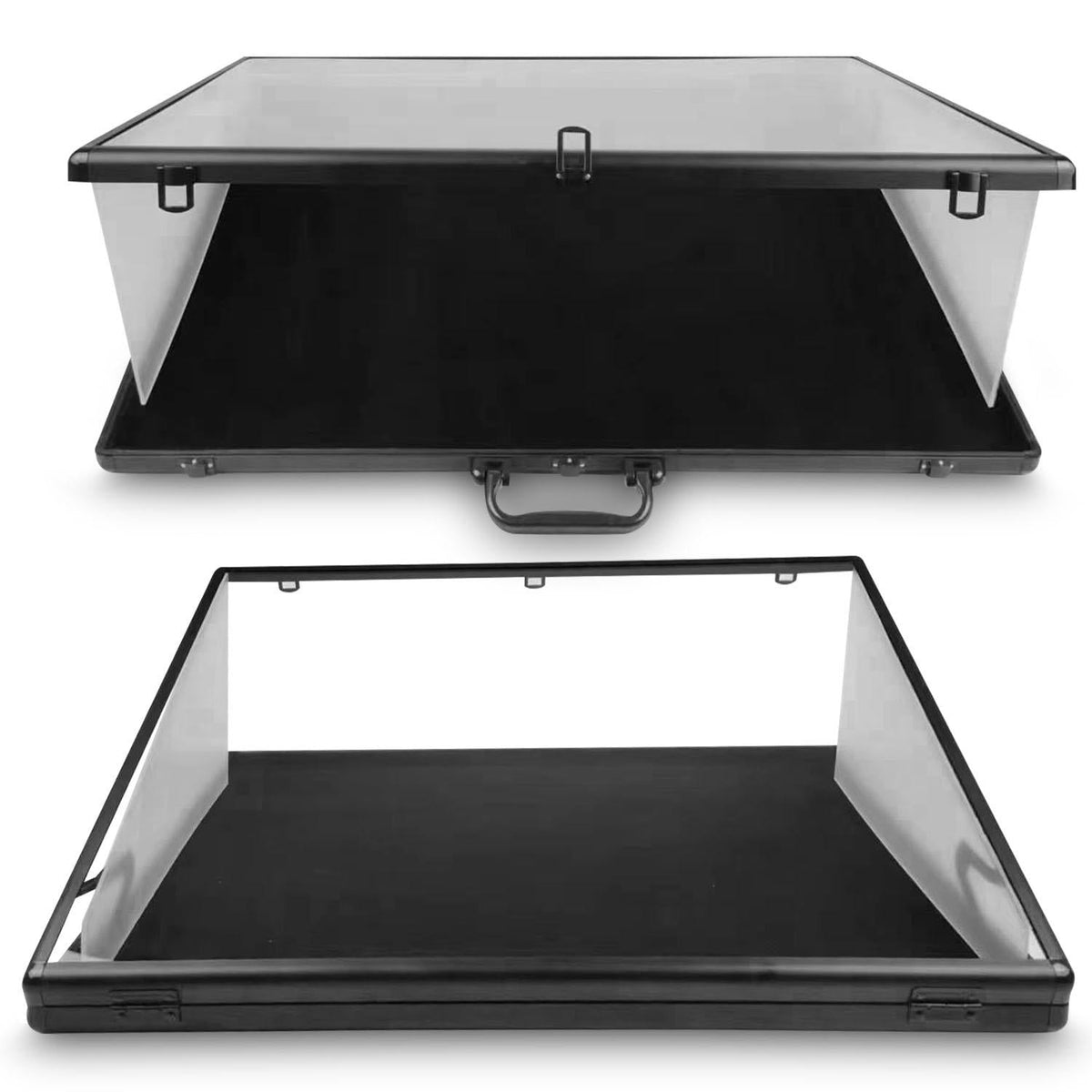 Vitrine Verrouillable en Aluminium EVORETRO – Présentoir Sécurisé 24x36x4 Pouces Noir avec Séparateur Amovible
