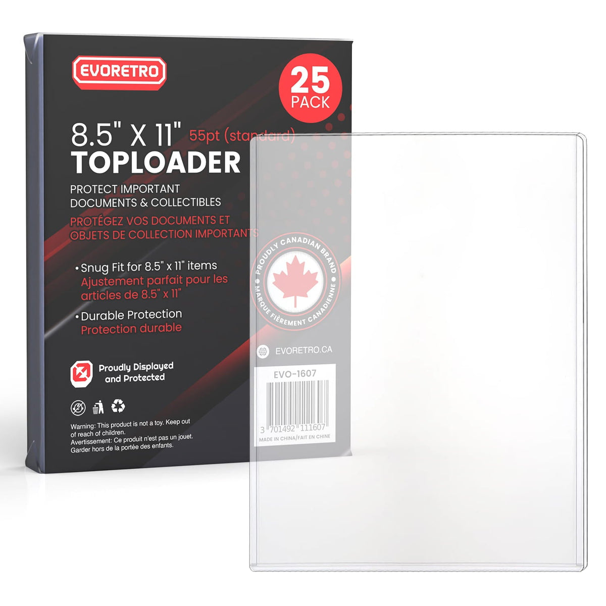 Toploaders EVORETRO en plastique rigide pour photos, documents et affiches