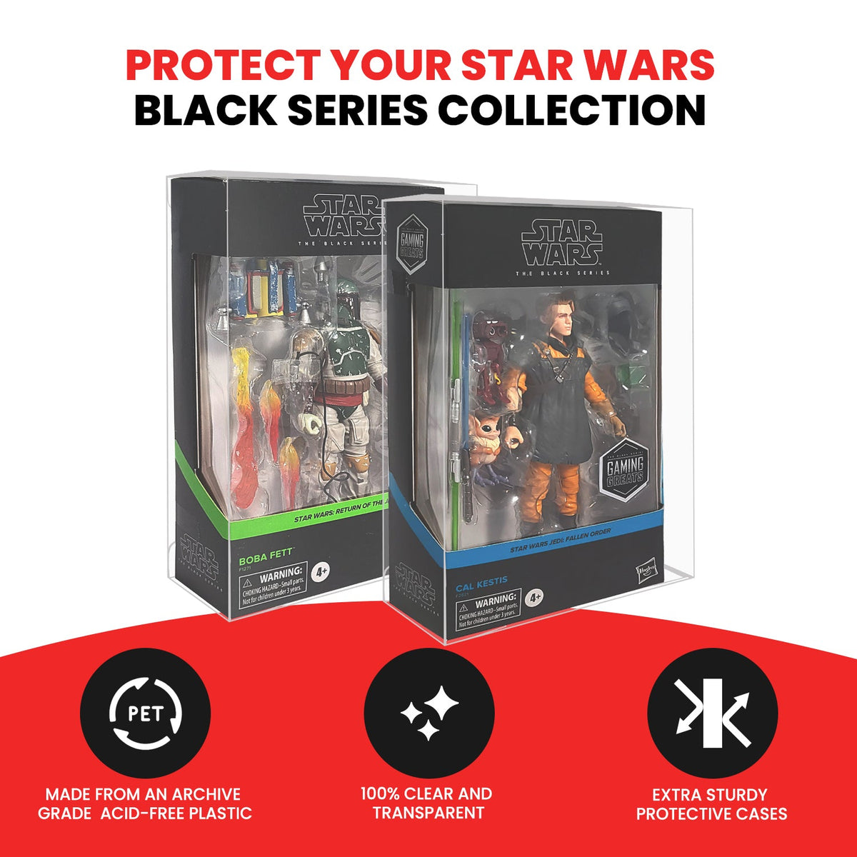 5x EVORETRO Protectors for Star Wars Black Series Action Figures