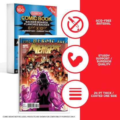 Planches de protection pour bandes dessinées format Comic (24PT)