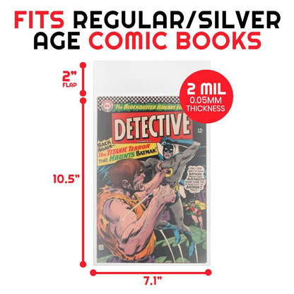 EVORETRO Comic Bags for Comics Regular and Silver Comic Bags - 2MIL