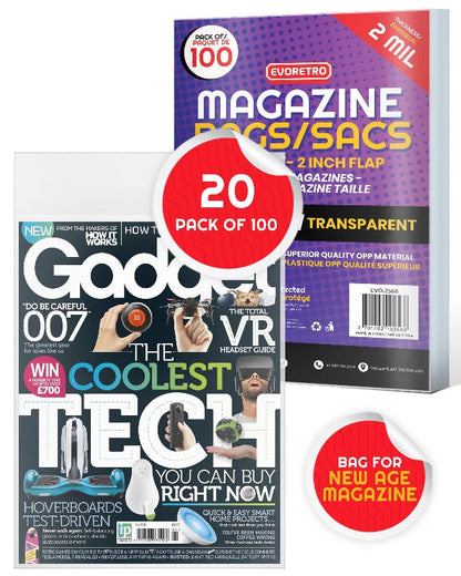 EVORETRO Comic Bags for New Magazine Size Magazine Comic Bags - 2MIL