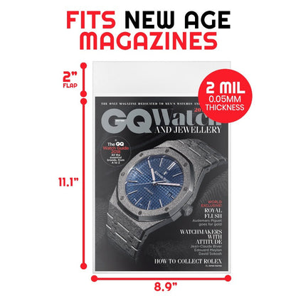 EVORETRO Comic Bags for New Magazine Size Magazine Comic Bags - 2MIL