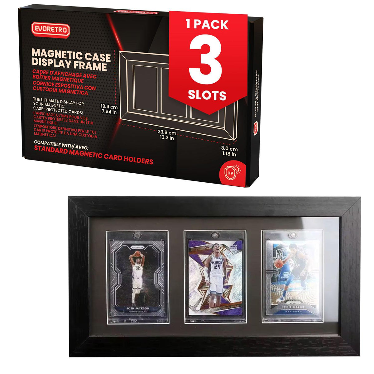 EVORETRO Wooden Display Frame for Magnetic Card Holders