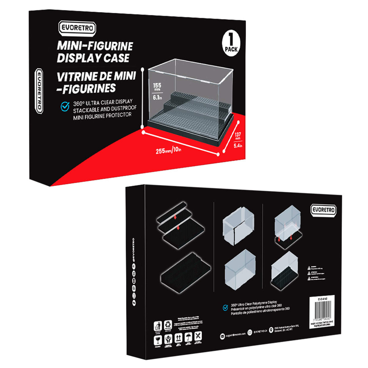 Boîte de présentation EVORETRO pour mini-figurines Lego