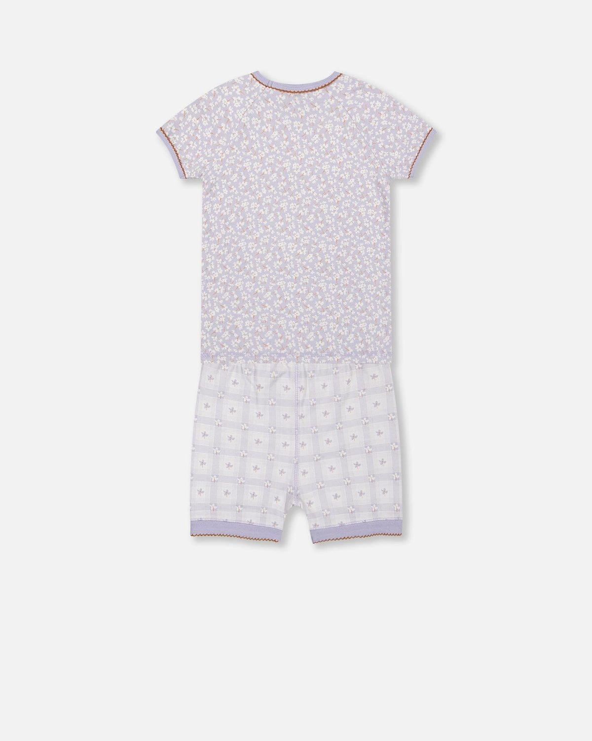 Ensemble de pyjama deux pièces en coton biologique, imprimé petites fleurs lilas