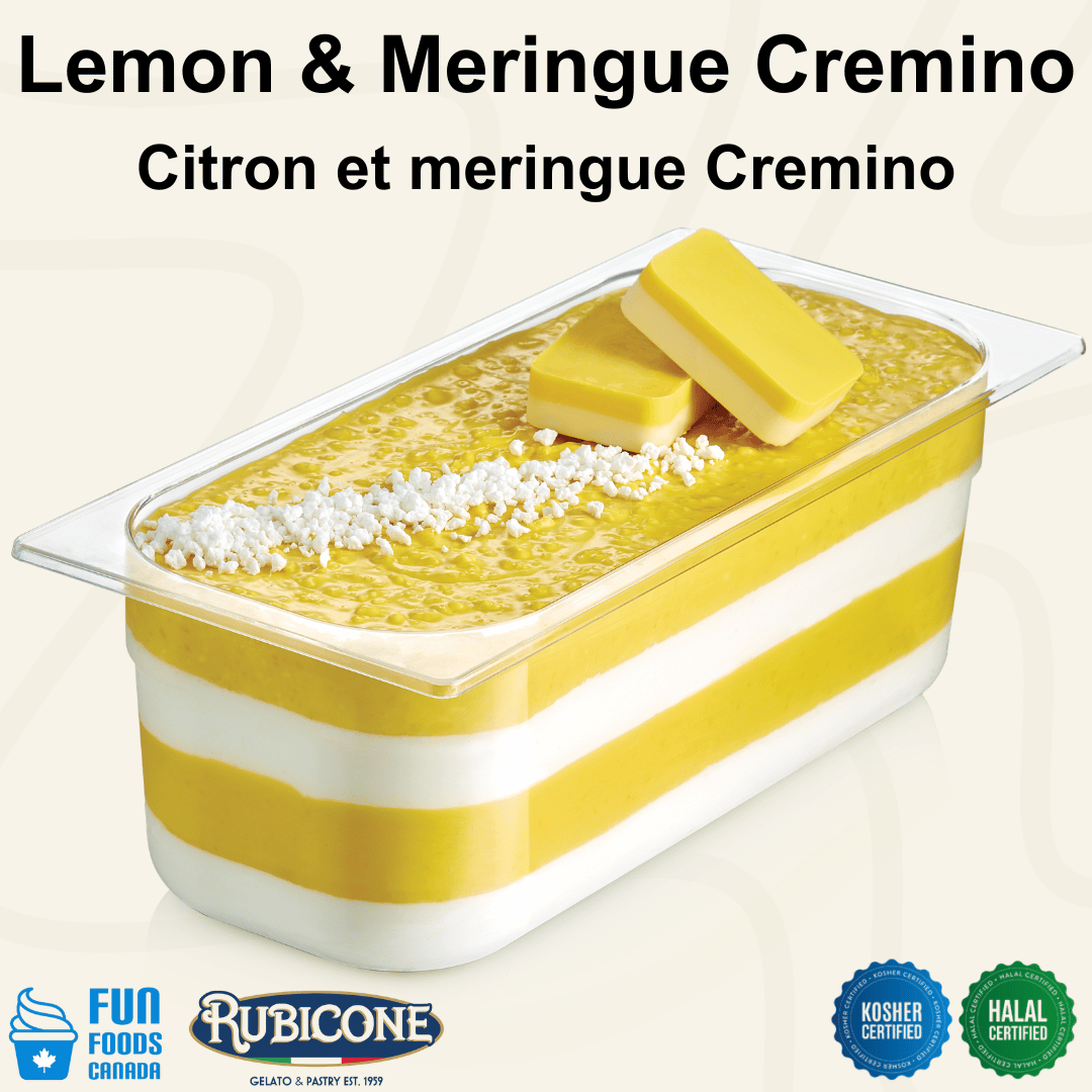 Crème de garniture à tartiner Citron & Meringue - Cremino Citron & Meringue - Seau de 5 KG - Rubicone Canada - Livraison gratuite au Canada pour les commandes de plus de 199 CAD