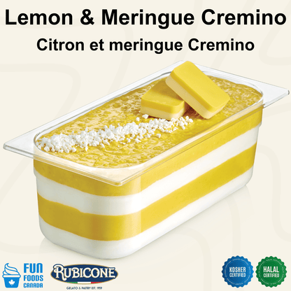 Crème de garniture à tartiner Citron & Meringue - Cremino Citron & Meringue - Seau de 5 KG - Rubicone Canada - Livraison gratuite au Canada pour les commandes de plus de 199 CAD