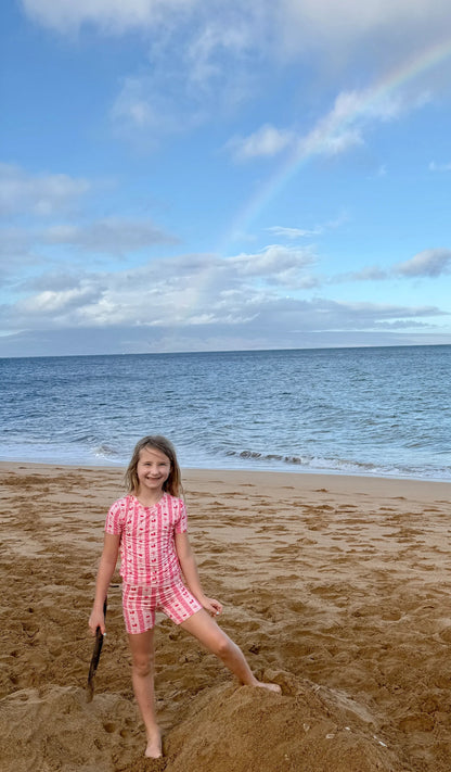 Shorts de pyjama nœuds fraises et cerises pour enfants