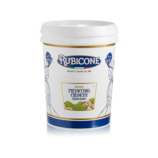 Crunchy Pistachio Spreadable Filling Cream - Cremino Pistachio Crunchy - 5 KG Bucket - Rubicone Canada - Made in Italy - Ships Free Within Canada on Orders Above CAD $199