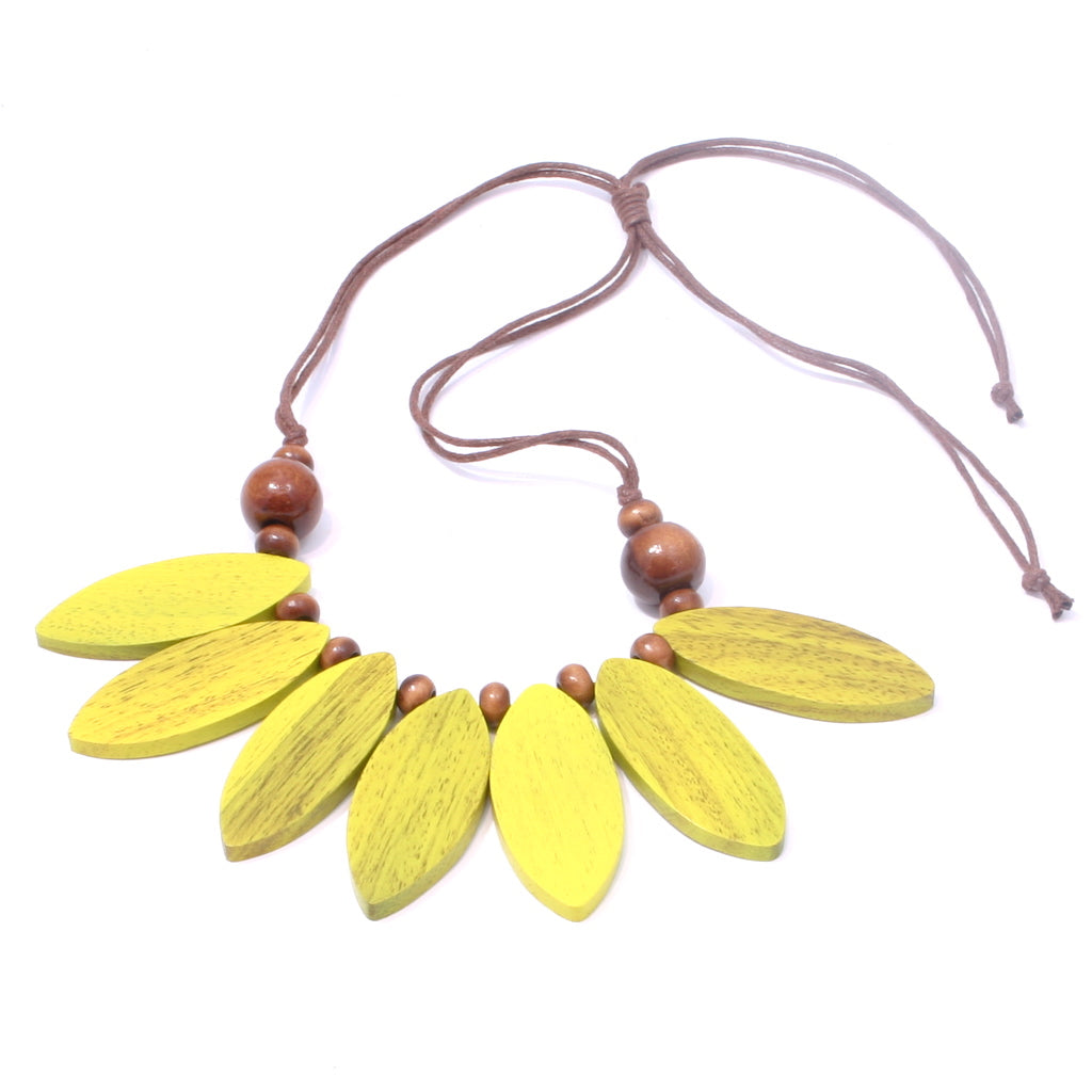 Wooden Petal Necklace