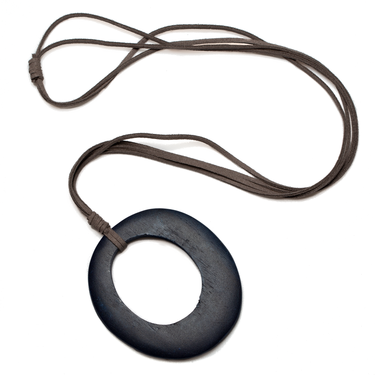 Simple Oval Pendant On Suede