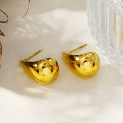 FORIA Gold : Boucles d'oreilles clous gouttelettes style épais légères - Affirmation de soi