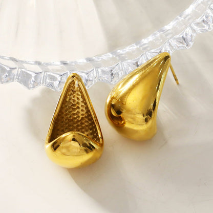 FORIA Gold : Boucles d'oreilles clous gouttelettes style épais légères - Affirmation de soi