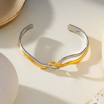 FREDRIKA: Mixed Metals Abstract Geometric-Chic Bracelet
