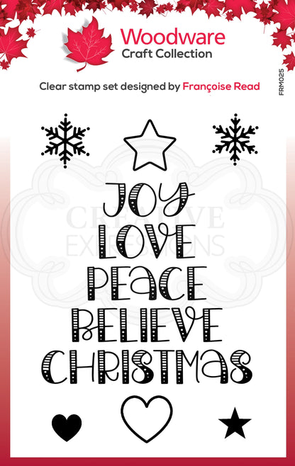 Woodware Clear Singles Word Tree 3.8 in x 2.6 in Stamp