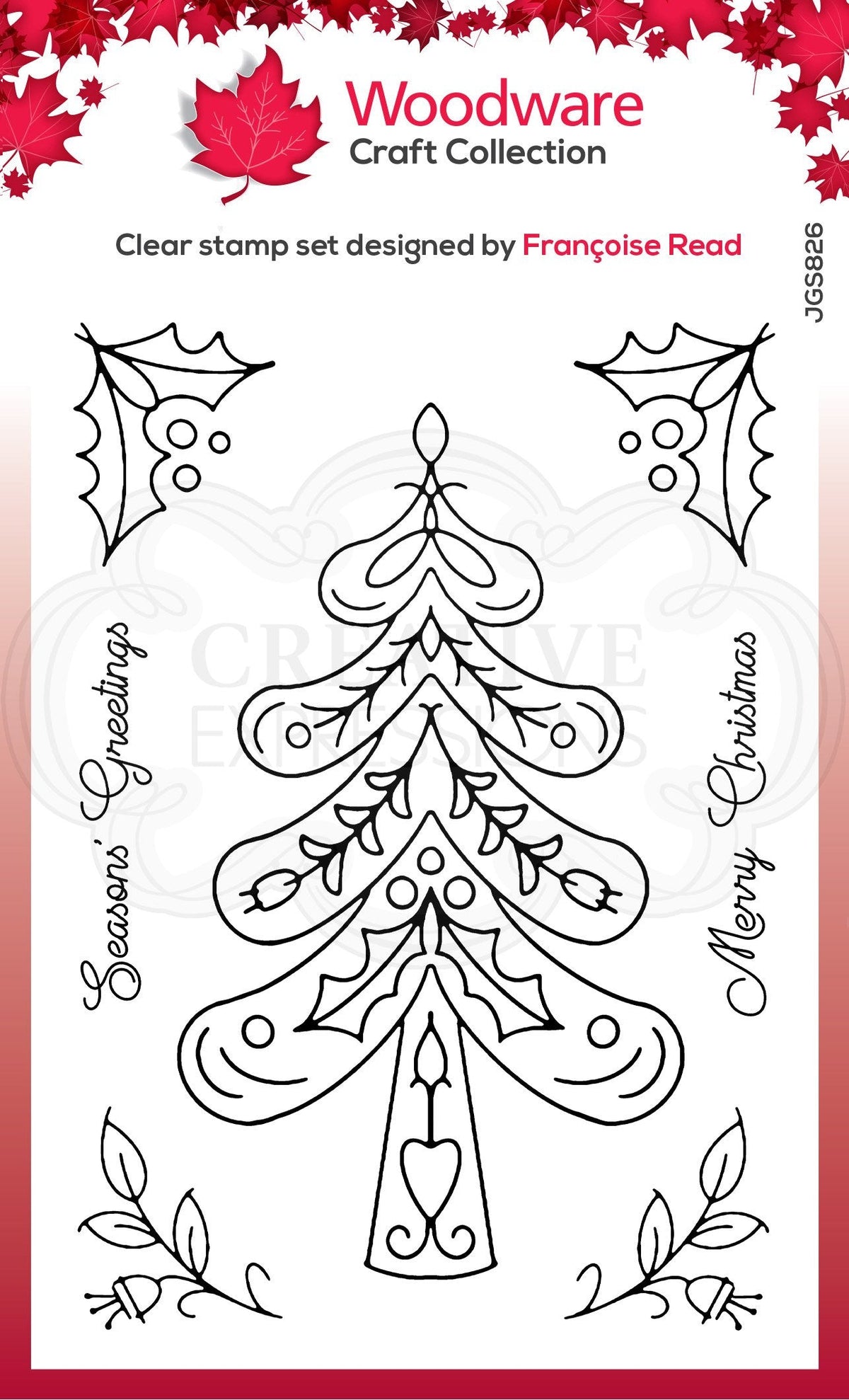 Nordic Tree 4 in x 6 in Stamp