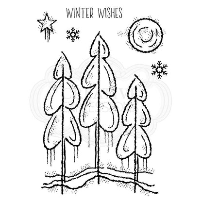 Tampon Woodware Clear Singles Hiver Arbres 10 x 15 cm
