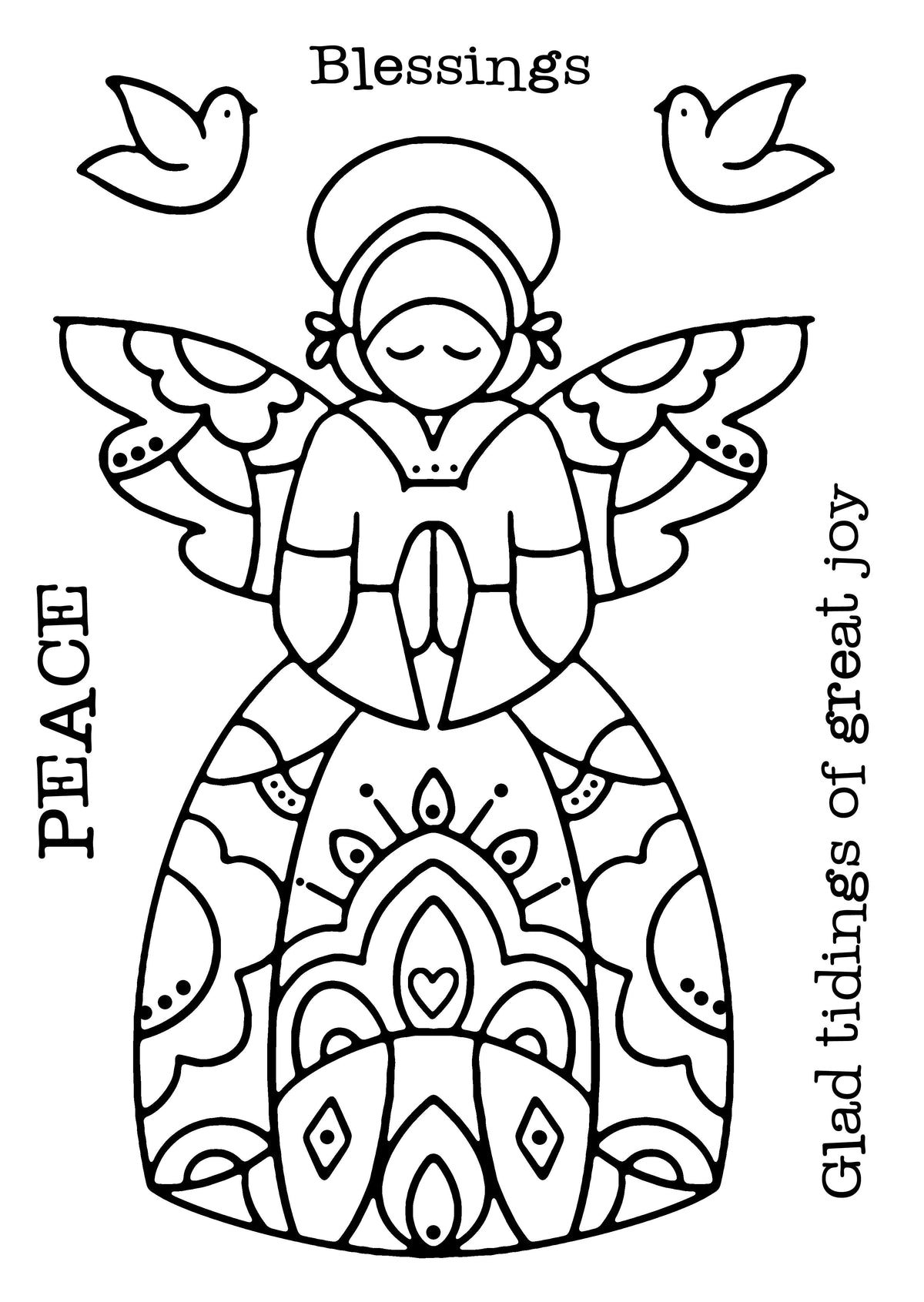 Woodware Clear Singles Angel Blessings 4 in x 6 in Stamp