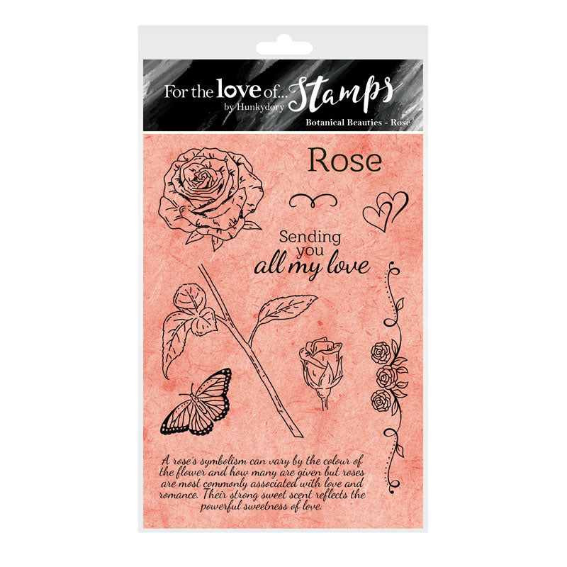 Pour l'amour des timbres - Beautés botaniques - Set de tampons Rose A6