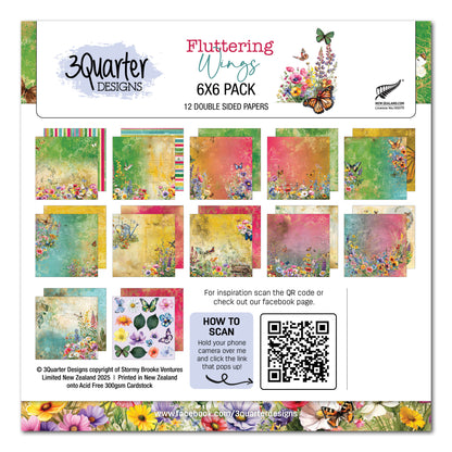 3Quarter Designs Fluttering Wings 6x6 Paper Pack