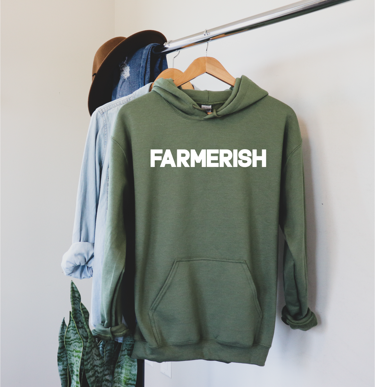 Sweat à capuche façon fermier