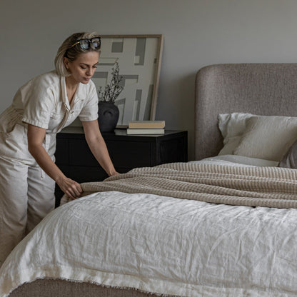 Faye Upholstered Bed With Curved Headboard - Perfect Taupe
