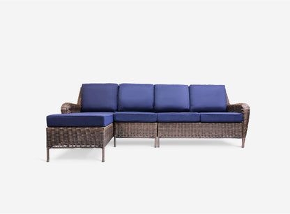 Cambridge 3-Piece Wicker Outdoor Left Arm Chaise Sectional