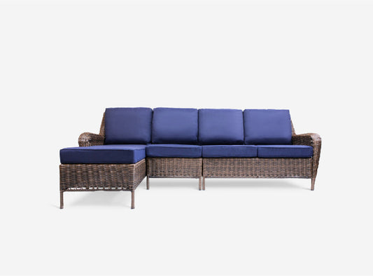 Cambridge 3-Piece Wicker Outdoor Left Arm Chaise Sectional