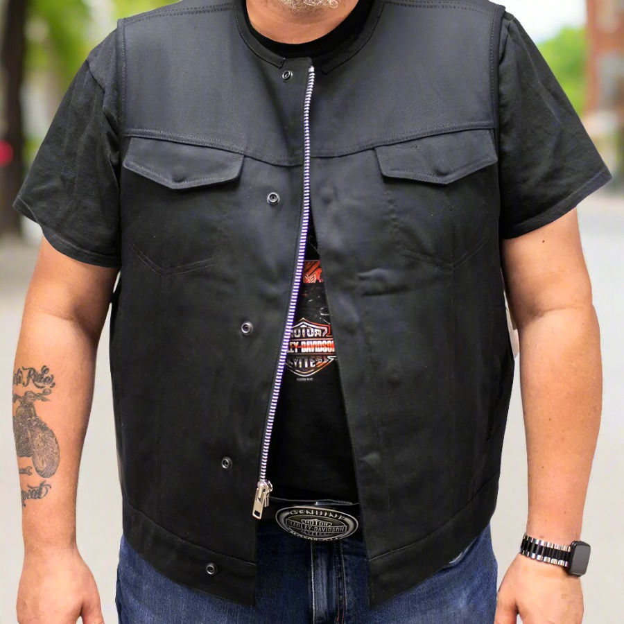 Gilet de moto en sergé First MFG Co. pour hommes