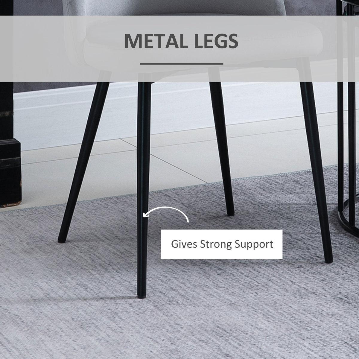 Dylan Set of 2 Mid-Back Velvet-Touch Dining Chairs-Grey