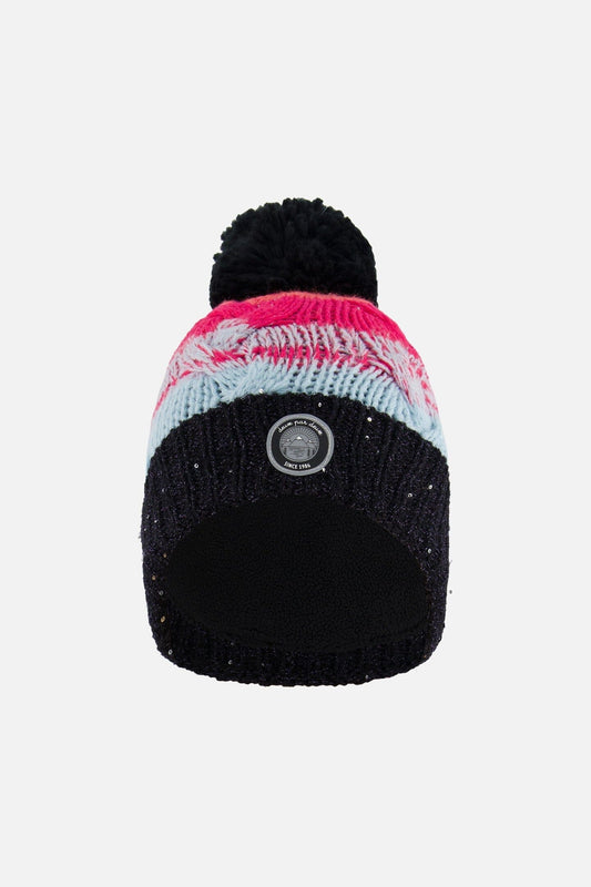 Knit Hat Gradient Blue, Coral And Fuschia