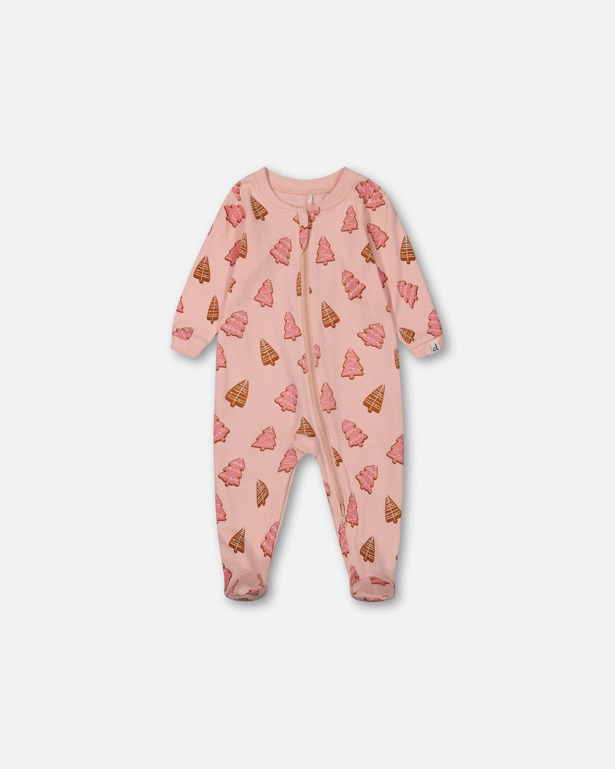 Pyjama une pièce en coton biologique Biscuits de Noël roses