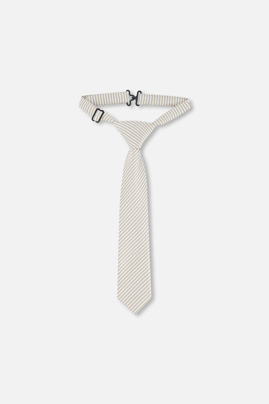 Neck Tie Light Taupe Striped