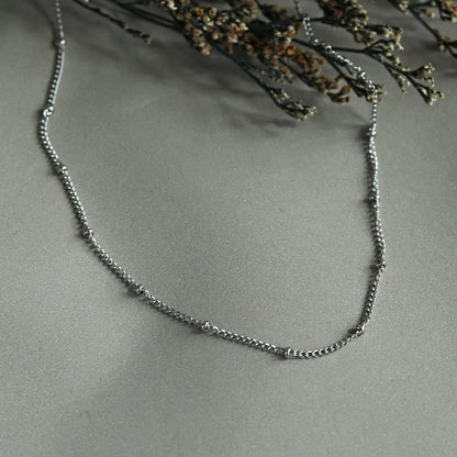 Collier en chaîne d'argent perlée GENOA