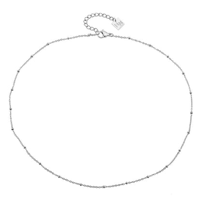 Collier en chaîne d'argent perlée GENOA