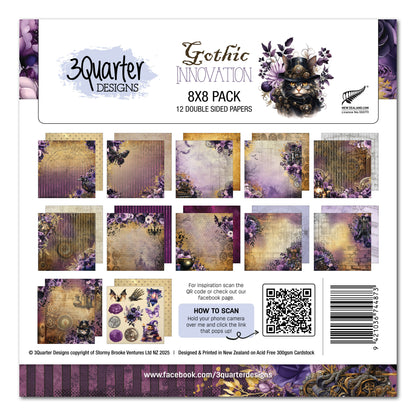 Lot de papiers 20x20 cm Gothic Innovation 3Quarter Designs