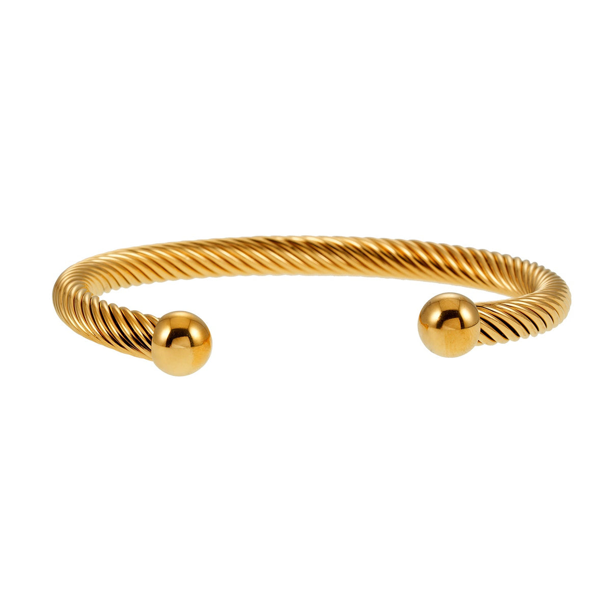 GOCHAR : Élégance contemporaine - Bracelet en or avec lignes de surface et perles