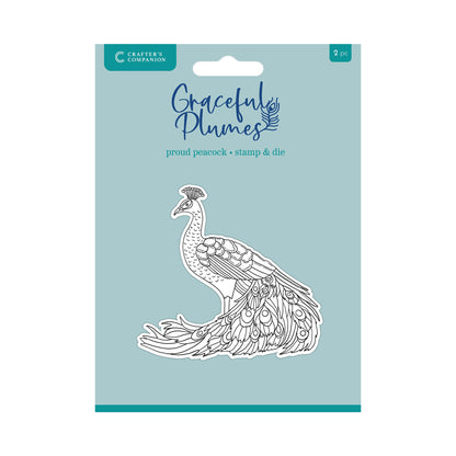 Graceful Plumes Stamp & Die - Proud Peacock 