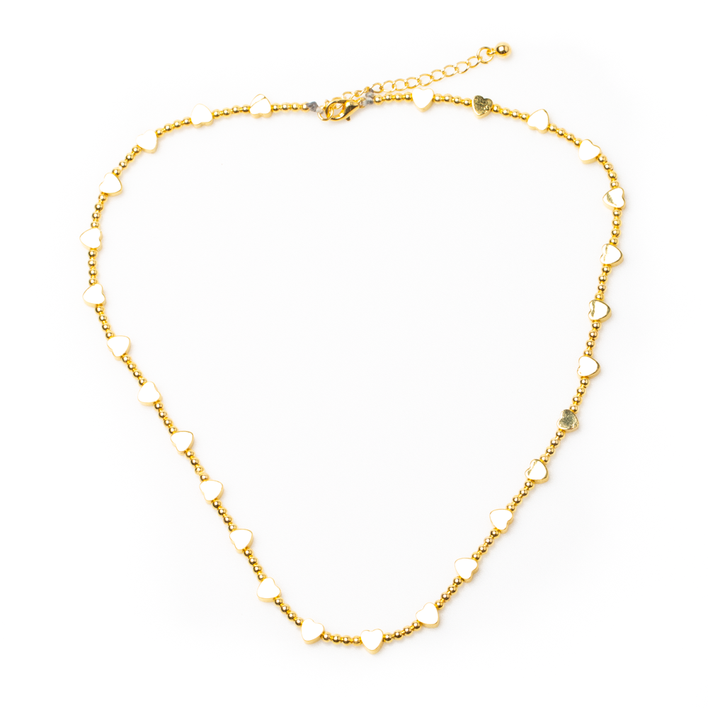 Short Heart Necklace In Gold Plate