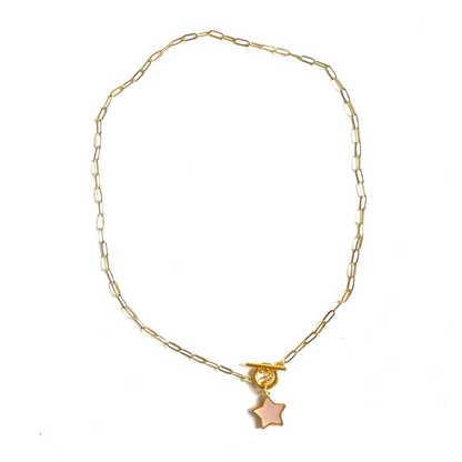 Collier chaîne avec pendentif en nacre