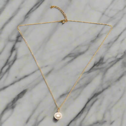 Collier perle unique - Plaqué or