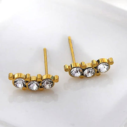 GRACE : Boucles d'oreilles clous Trio oxyde de zirconium