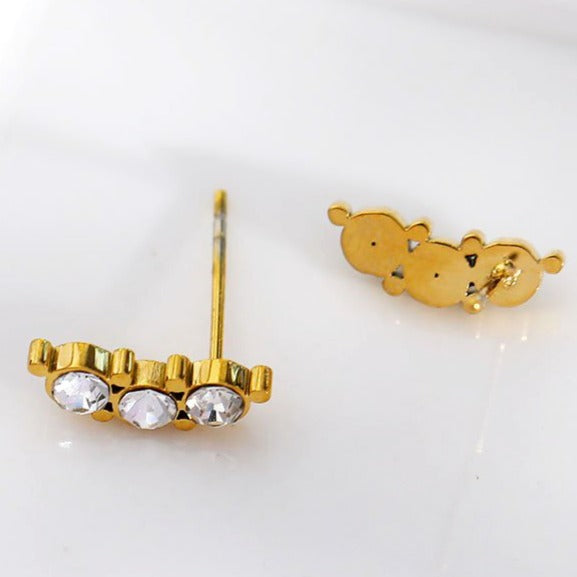 GRACE : Boucles d'oreilles clous Trio oxyde de zirconium
