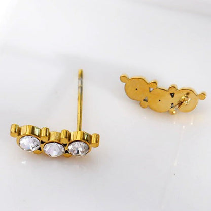 GRACE : Boucles d'oreilles clous Trio oxyde de zirconium