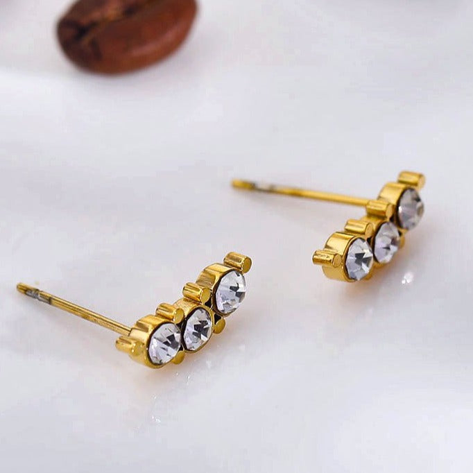 GRACE : Boucles d'oreilles clous Trio oxyde de zirconium