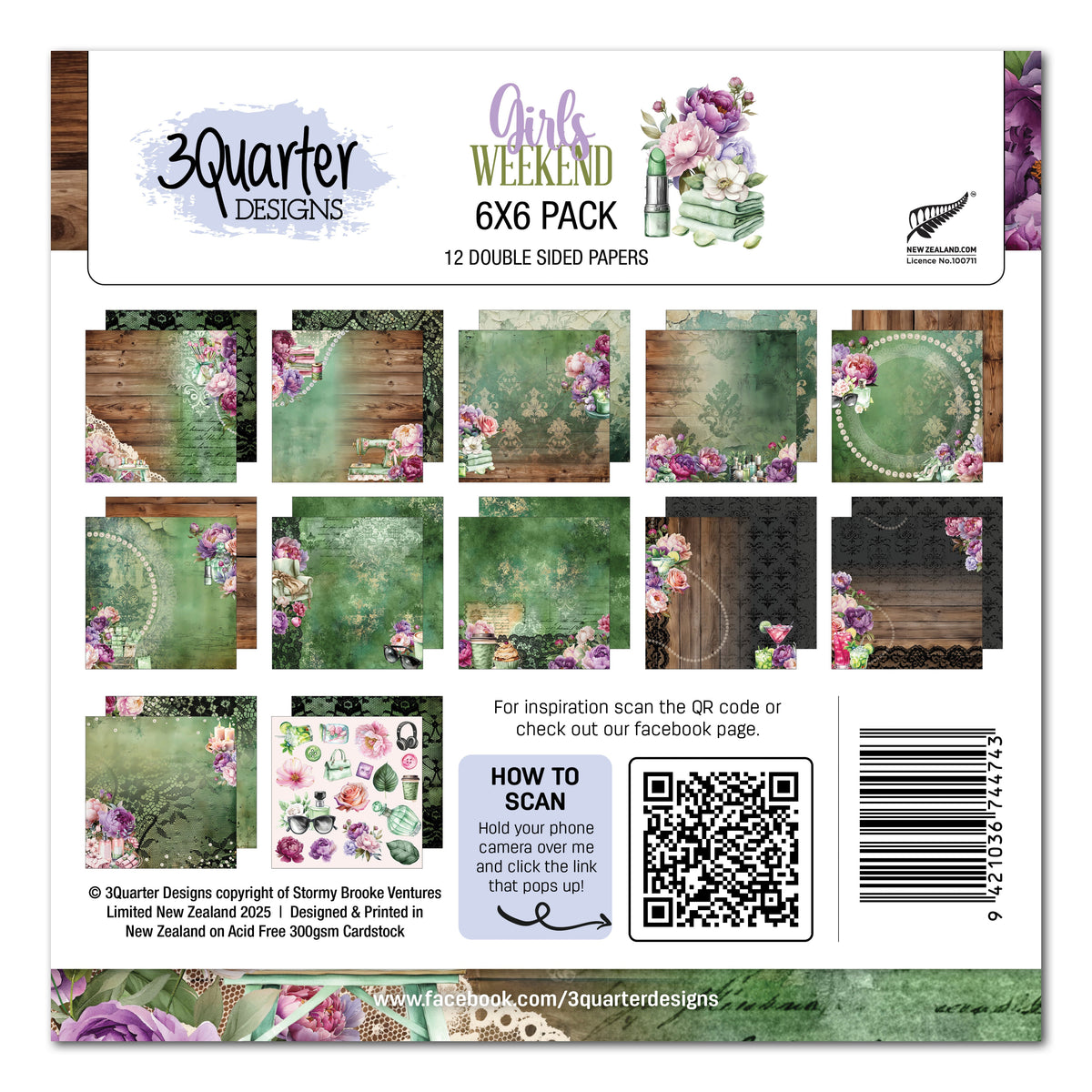 Pack de papier 6x6 "Girls Weekend" de 3Quarter Designs