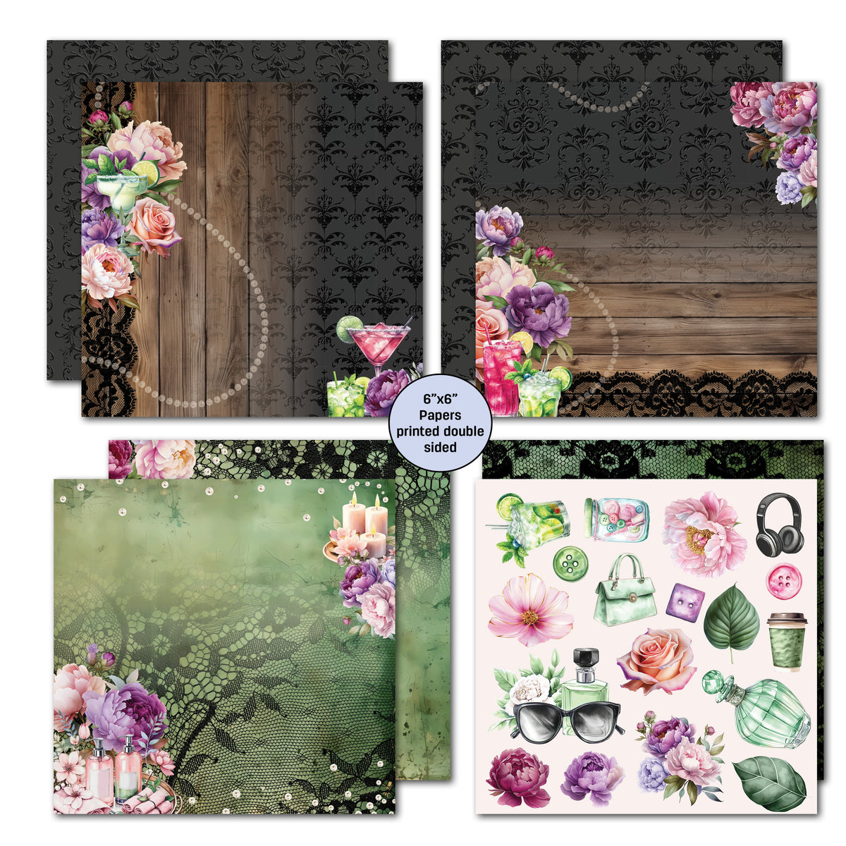 Pack de papier 6x6 "Girls Weekend" de 3Quarter Designs